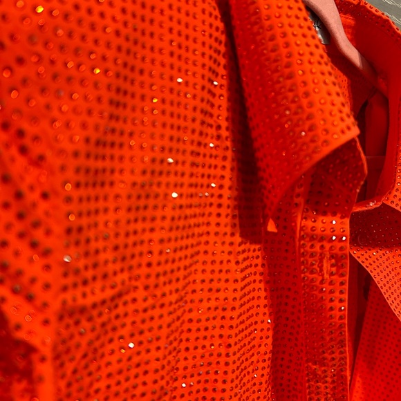 HANIFA LIAH ORANGE CRYSTAL SHIRT - Picture 7 of 7